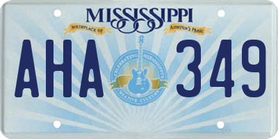 MS license plate AHA349