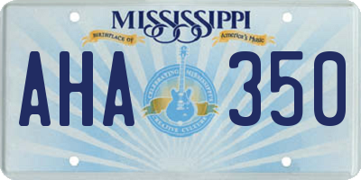 MS license plate AHA350