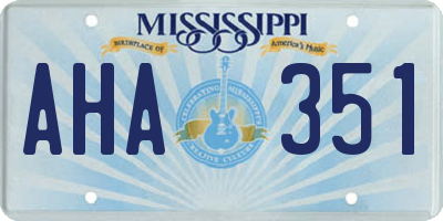 MS license plate AHA351