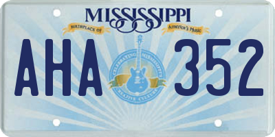 MS license plate AHA352