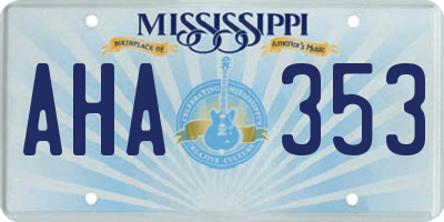 MS license plate AHA353