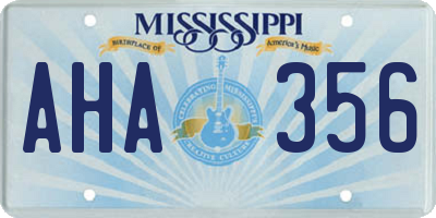 MS license plate AHA356