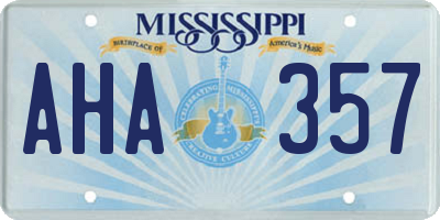 MS license plate AHA357