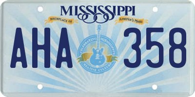 MS license plate AHA358