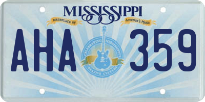 MS license plate AHA359