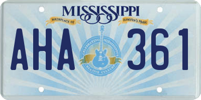 MS license plate AHA361