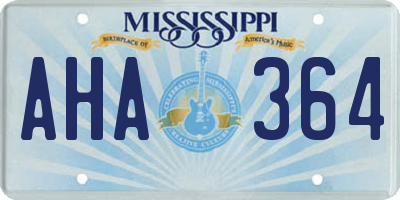 MS license plate AHA364