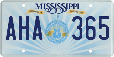 MS license plate AHA365