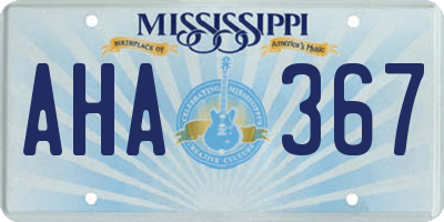 MS license plate AHA367