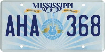MS license plate AHA368