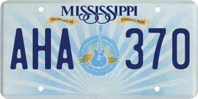 MS license plate AHA370