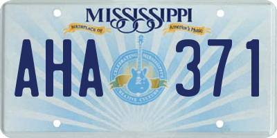 MS license plate AHA371