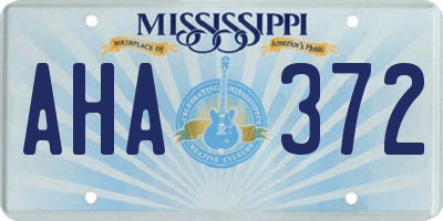 MS license plate AHA372