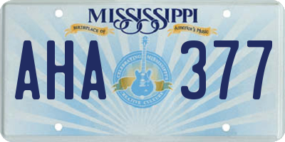 MS license plate AHA377