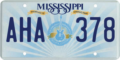 MS license plate AHA378
