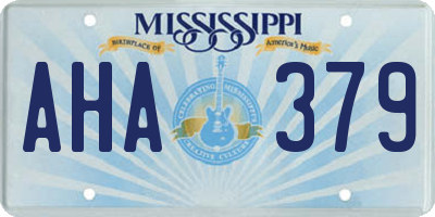 MS license plate AHA379