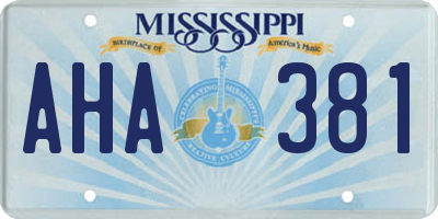 MS license plate AHA381