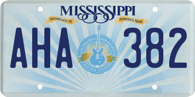 MS license plate AHA382