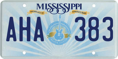 MS license plate AHA383