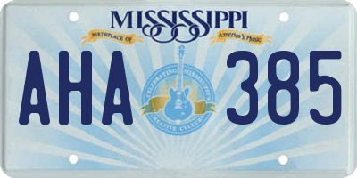 MS license plate AHA385