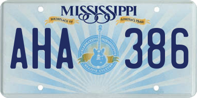 MS license plate AHA386