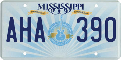 MS license plate AHA390