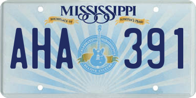 MS license plate AHA391