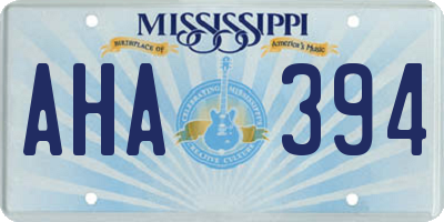 MS license plate AHA394