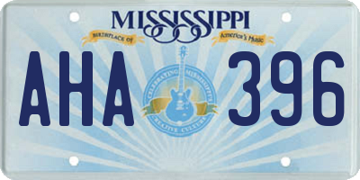 MS license plate AHA396