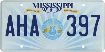MS license plate AHA397