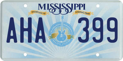 MS license plate AHA399