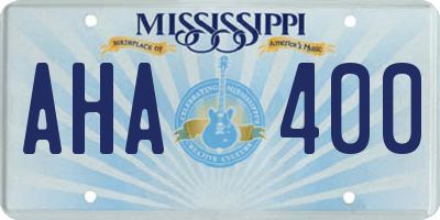 MS license plate AHA400