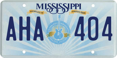 MS license plate AHA404