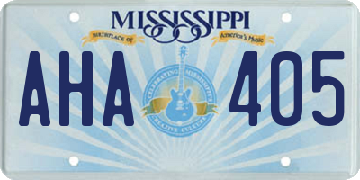 MS license plate AHA405