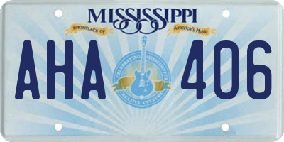 MS license plate AHA406