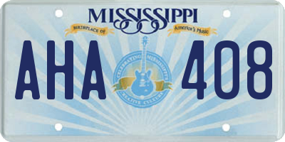 MS license plate AHA408