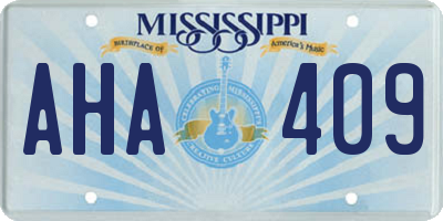 MS license plate AHA409