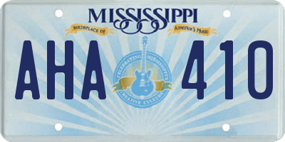 MS license plate AHA410