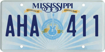 MS license plate AHA411