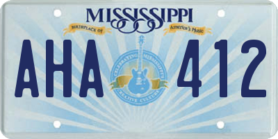 MS license plate AHA412