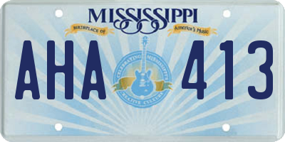 MS license plate AHA413