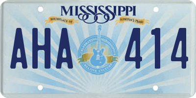MS license plate AHA414