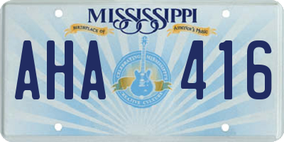 MS license plate AHA416