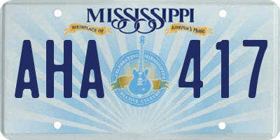 MS license plate AHA417