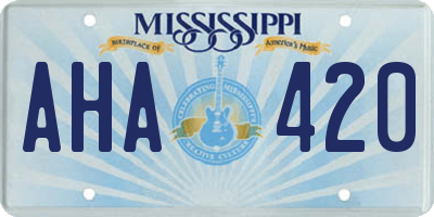 MS license plate AHA420