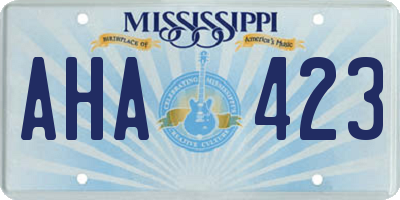 MS license plate AHA423
