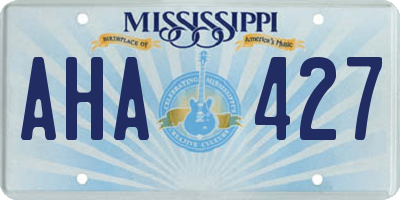 MS license plate AHA427