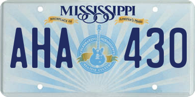 MS license plate AHA430
