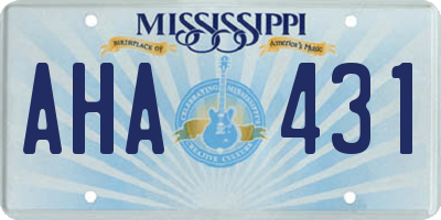 MS license plate AHA431
