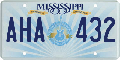 MS license plate AHA432
